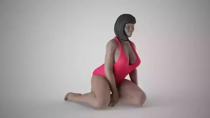 Woman Sitting on Knees 3D print model