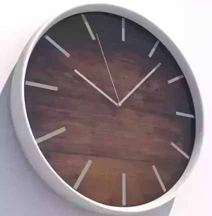 Wall clock with wood panel