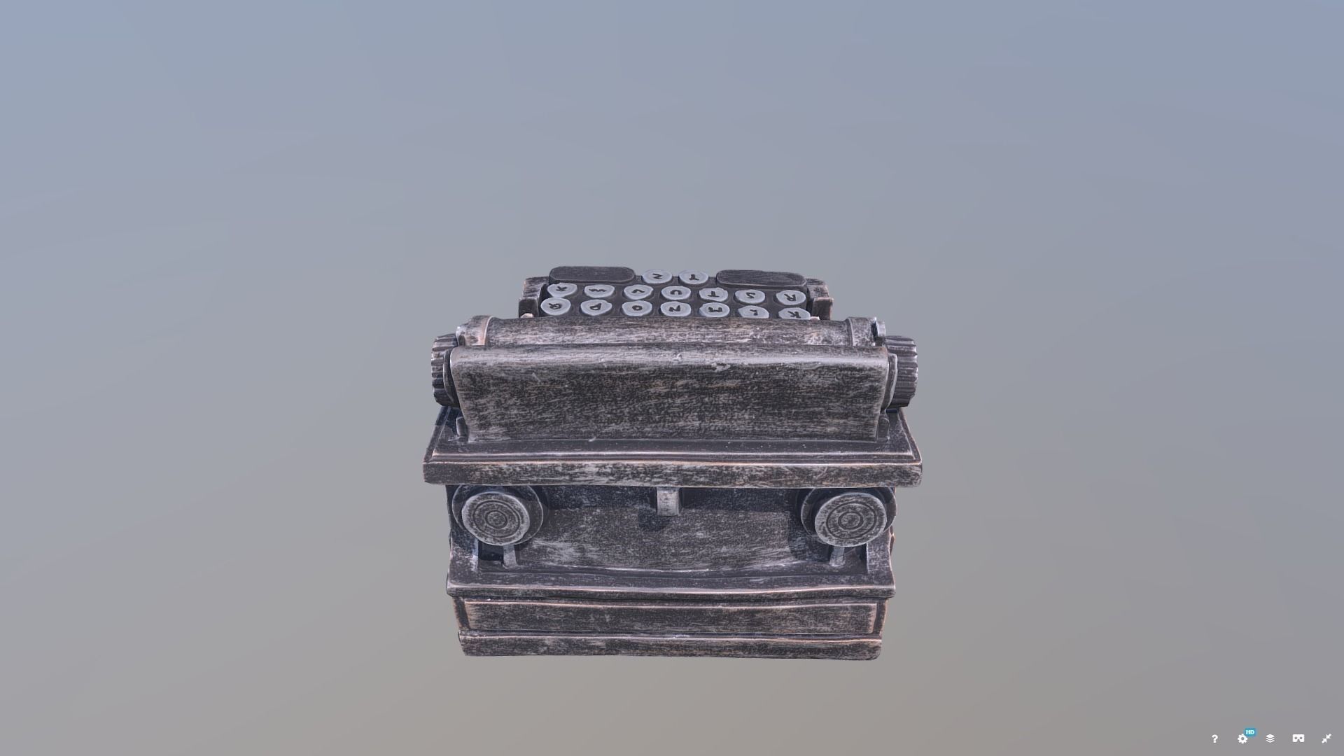 Typewriter Coaster Holder 3D model_3