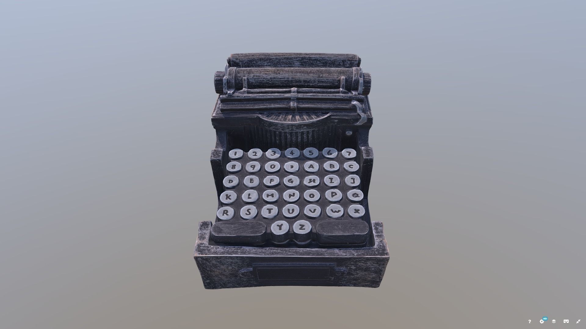 Typewriter Coaster Holder 3D model_1