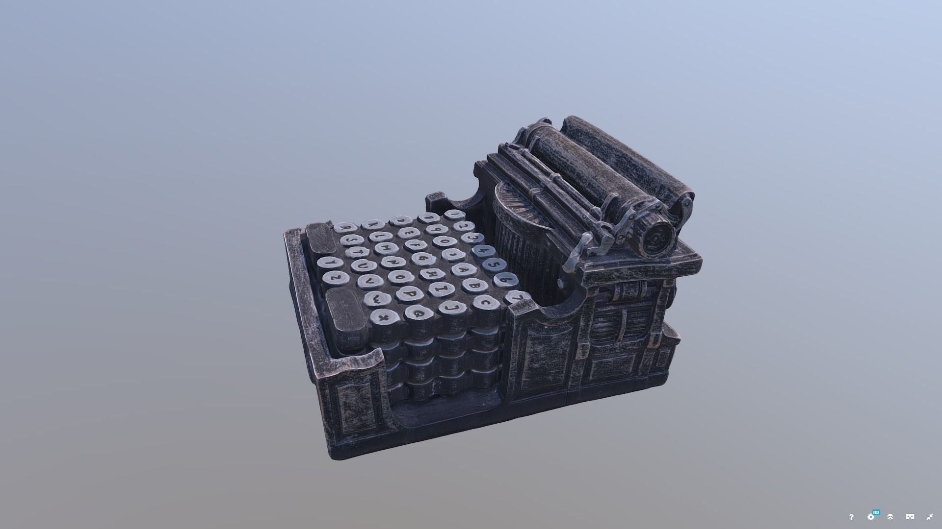 Typewriter Coaster Holder 3D model_2