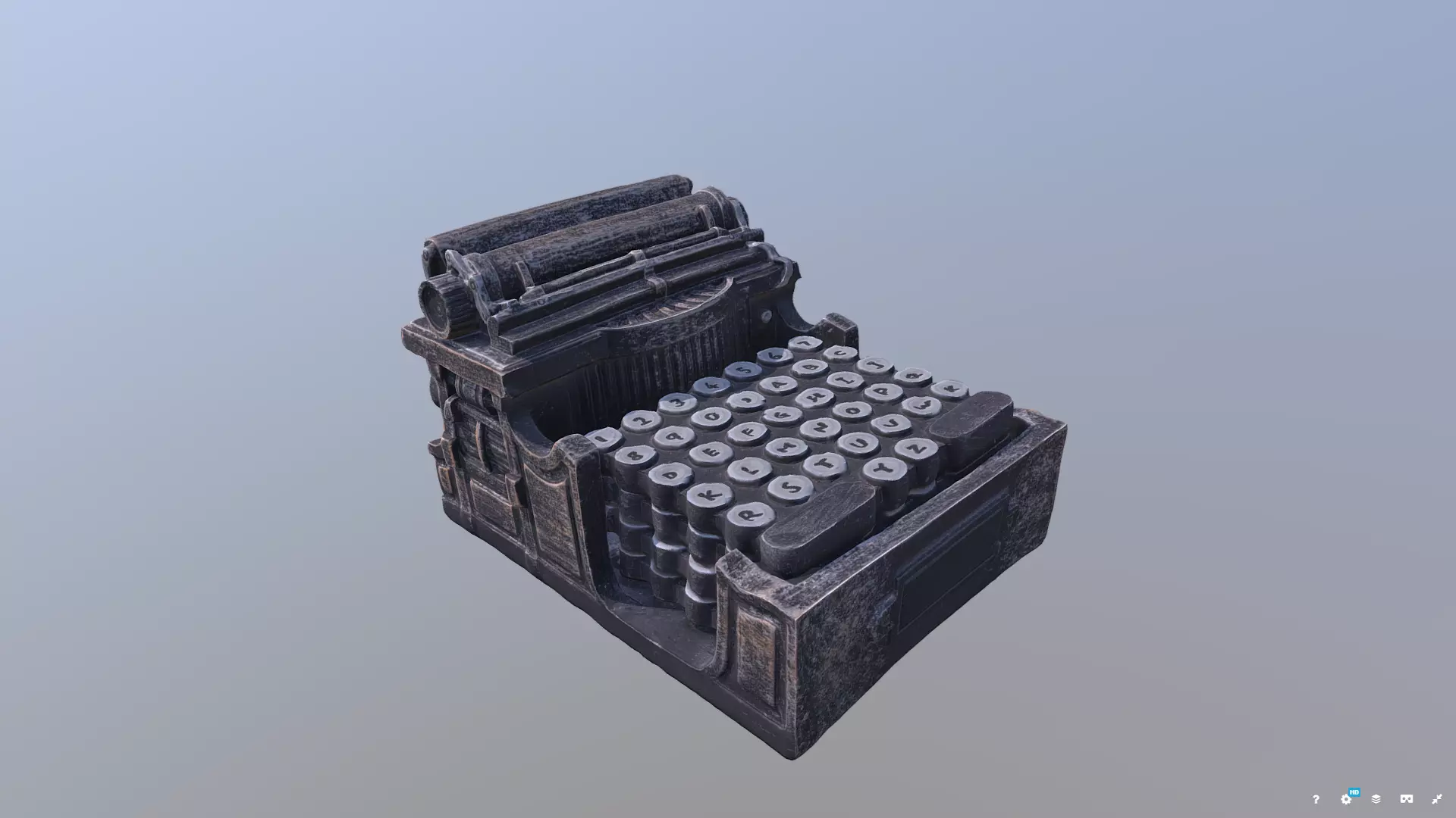 Typewriter Coaster Holder 3D model_0
