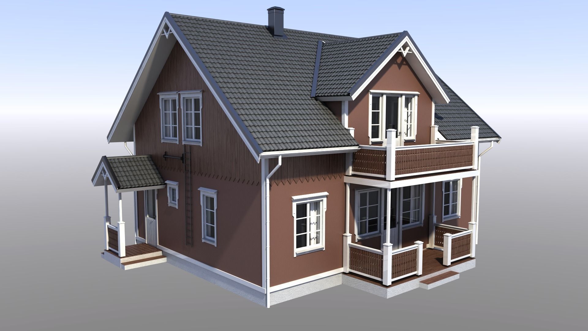 House Low-poly 3D model_3