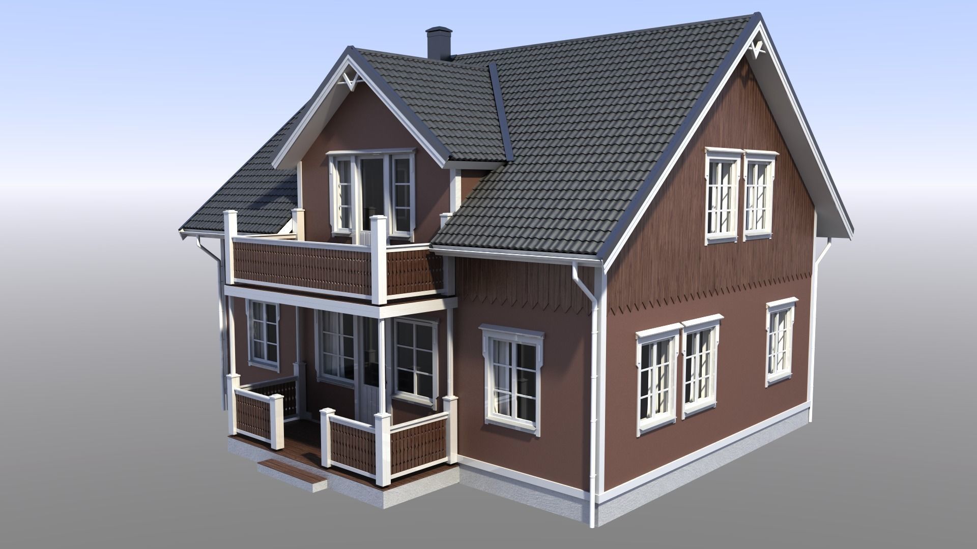House Low-poly 3D model_2