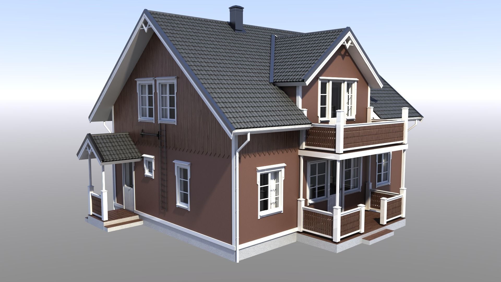 House Low-poly 3D model_1