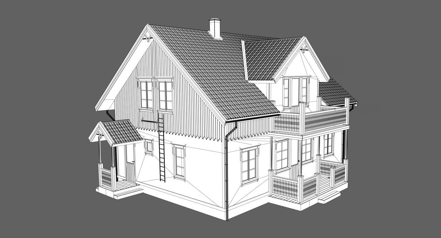 House Low-poly 3D model_4