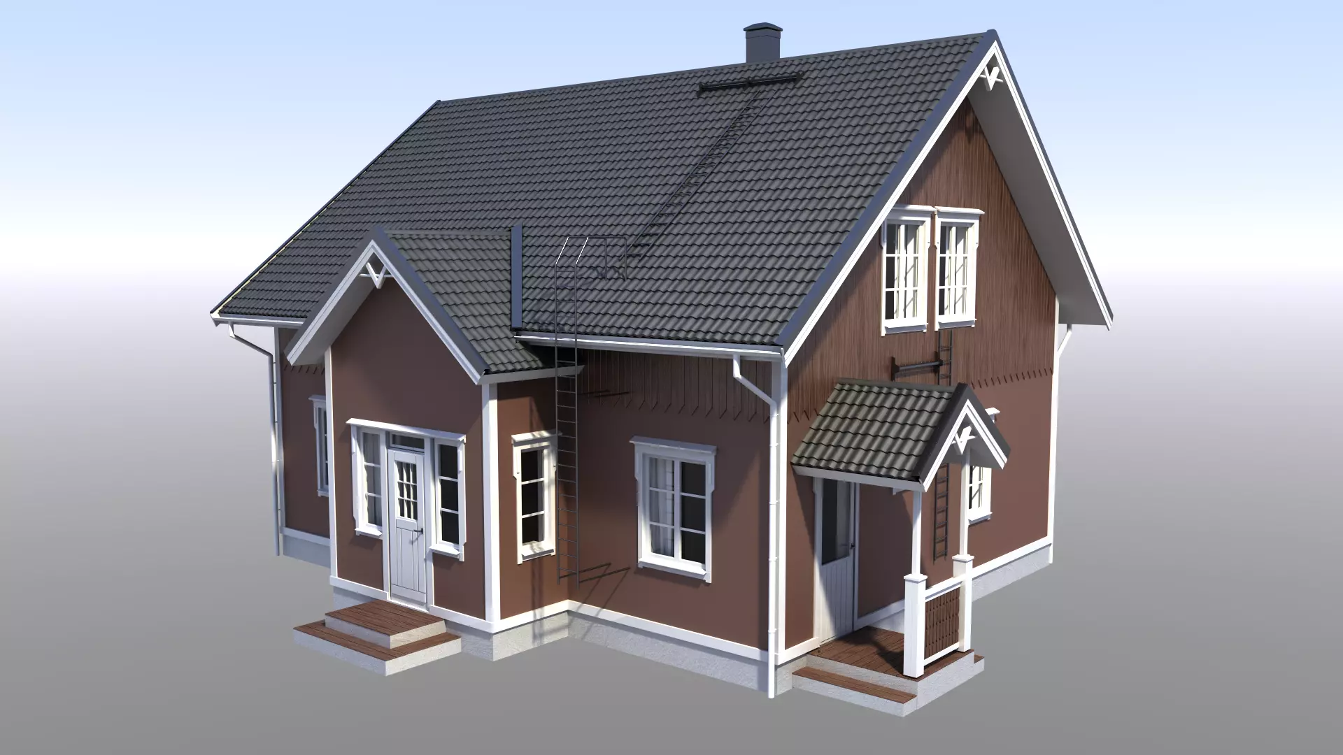 House Low-poly 3D model_0