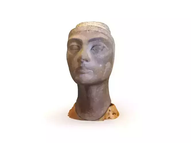 The unfinished head of Egyptian Queen Nefertiti 