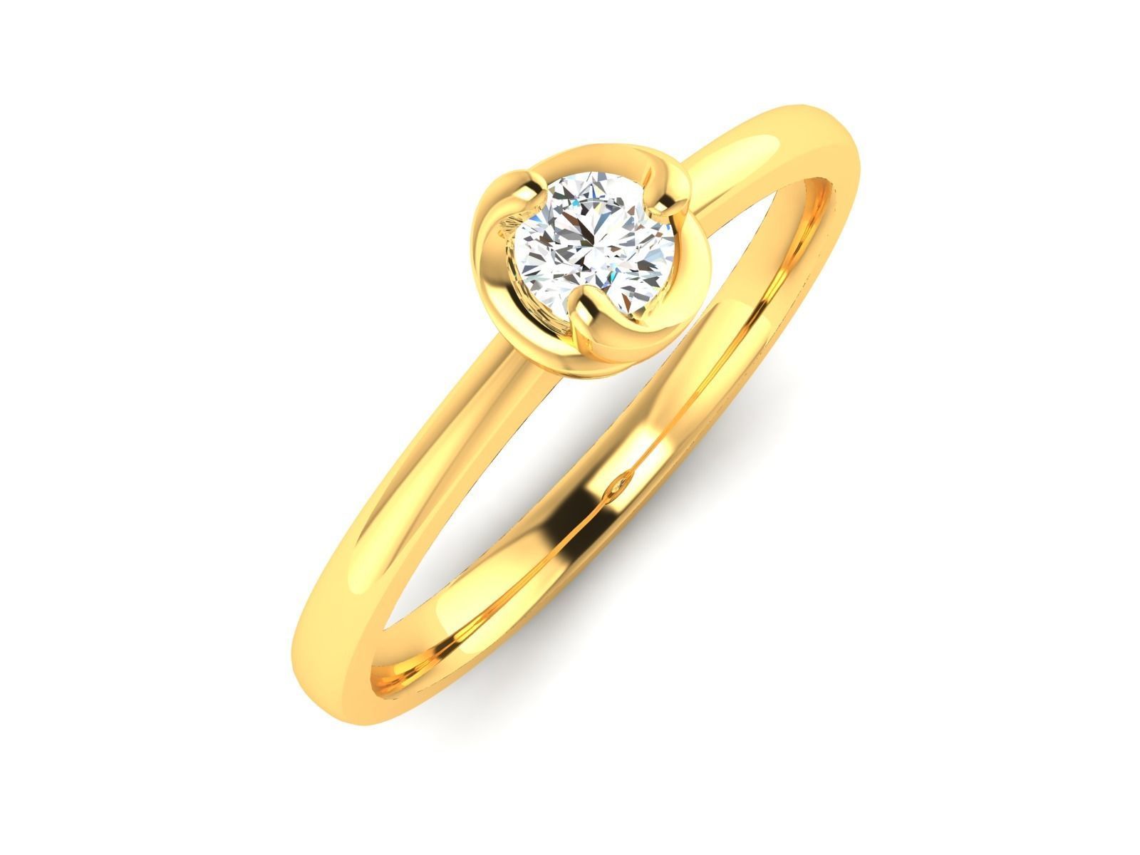 Women solitaire ring 3dm render detail 3D print model_1