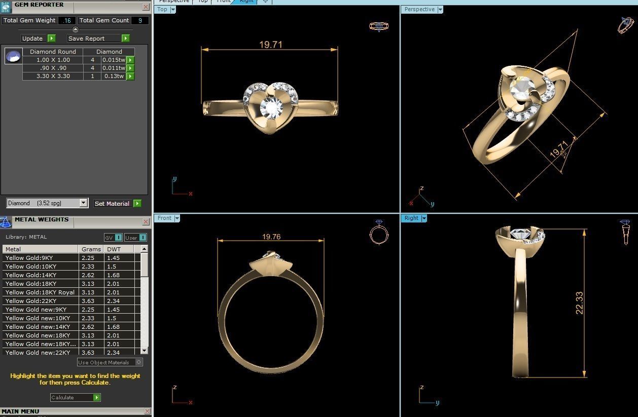 Women solitaire ring 3dm render detail 3D print model_8