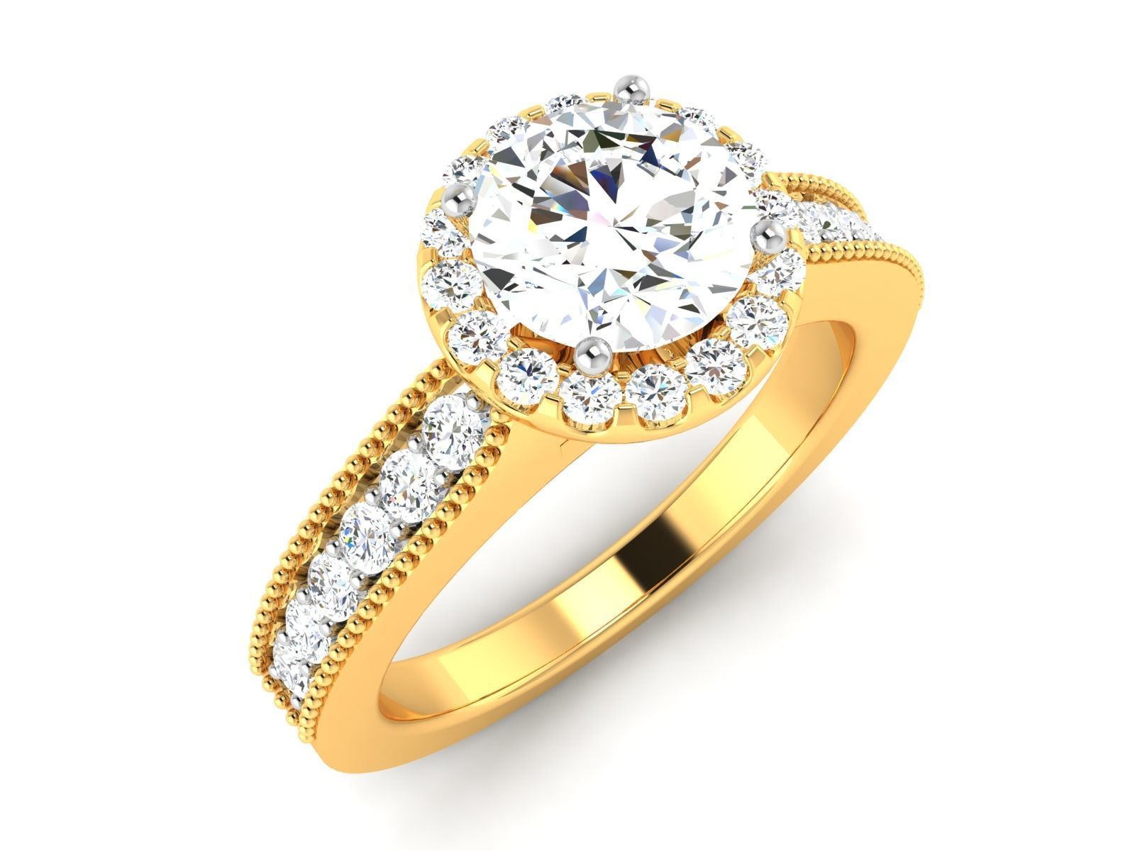 Women solitaire ring 3dm render detail 3D print model_1