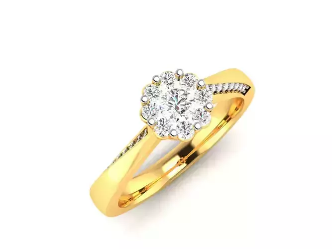 Women solitaire ring 3dm render detail 