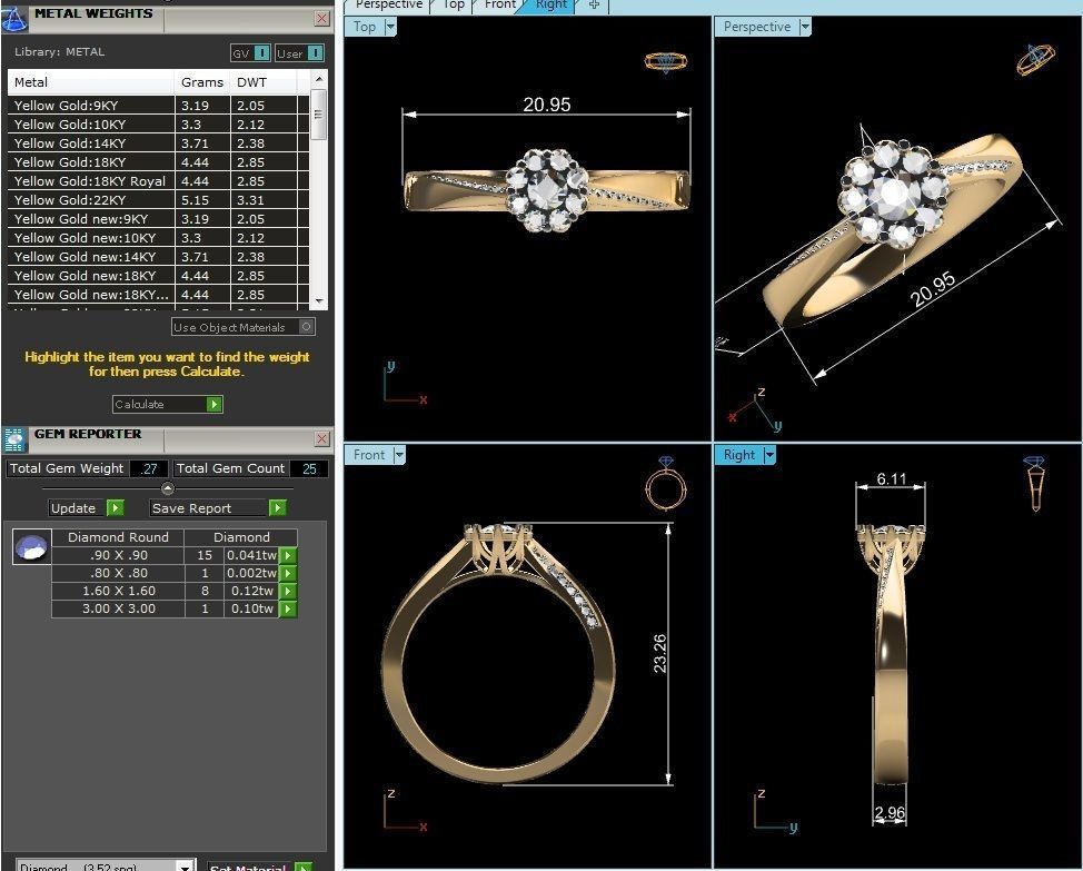 Women solitaire ring 3dm render detail  3D print model_8