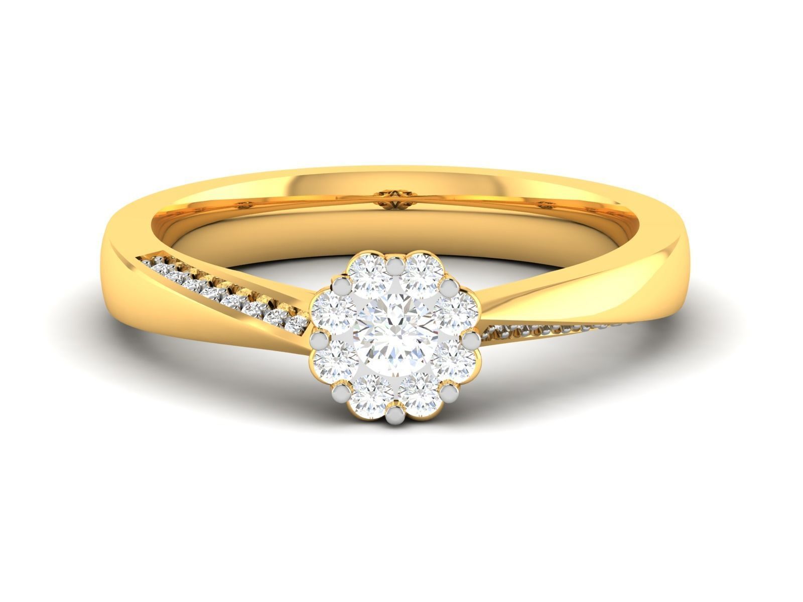 Women solitaire ring 3dm render detail  3D print model_4