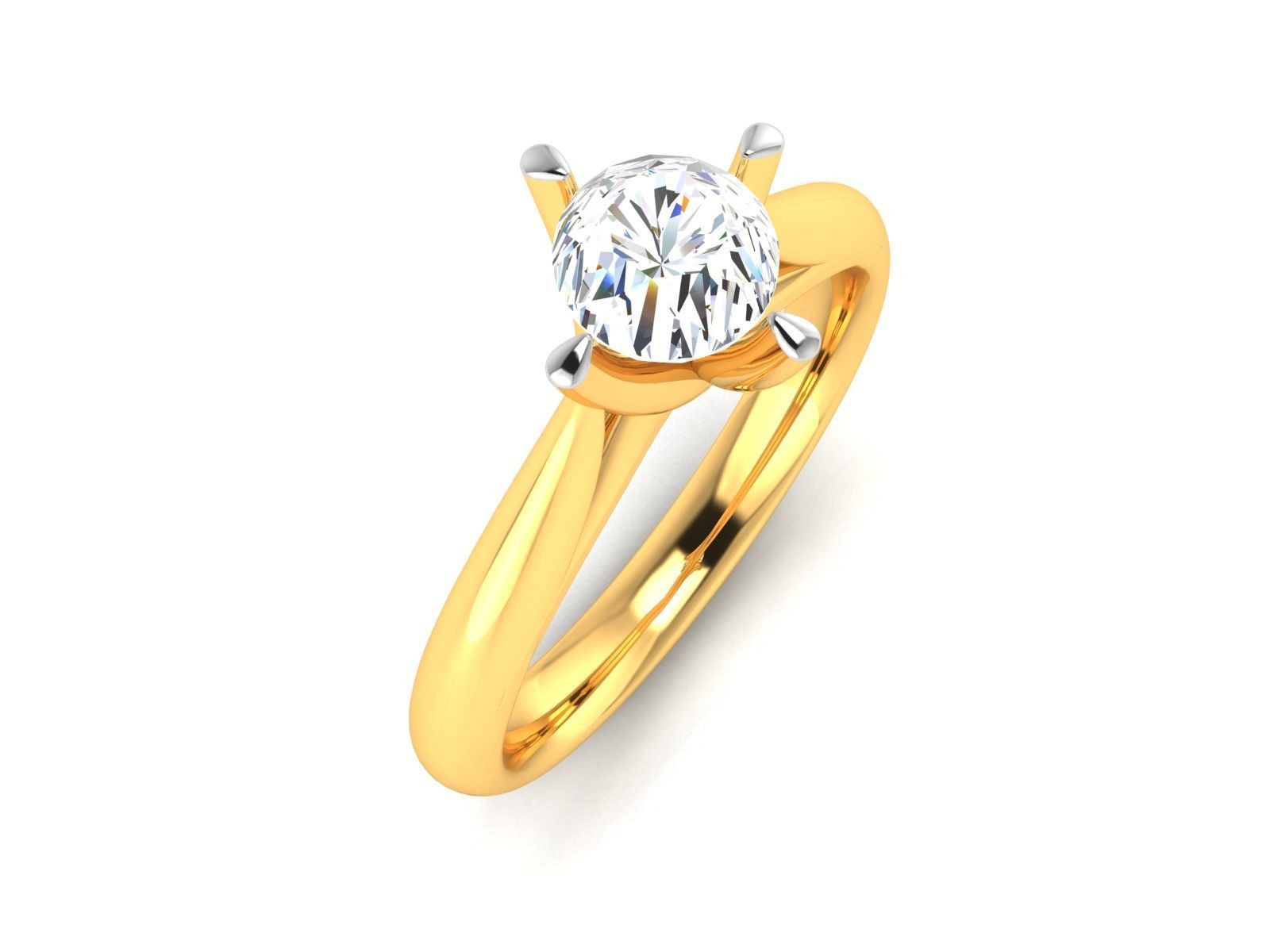 Women solitaire ring 3dm render detail  3D print model_1