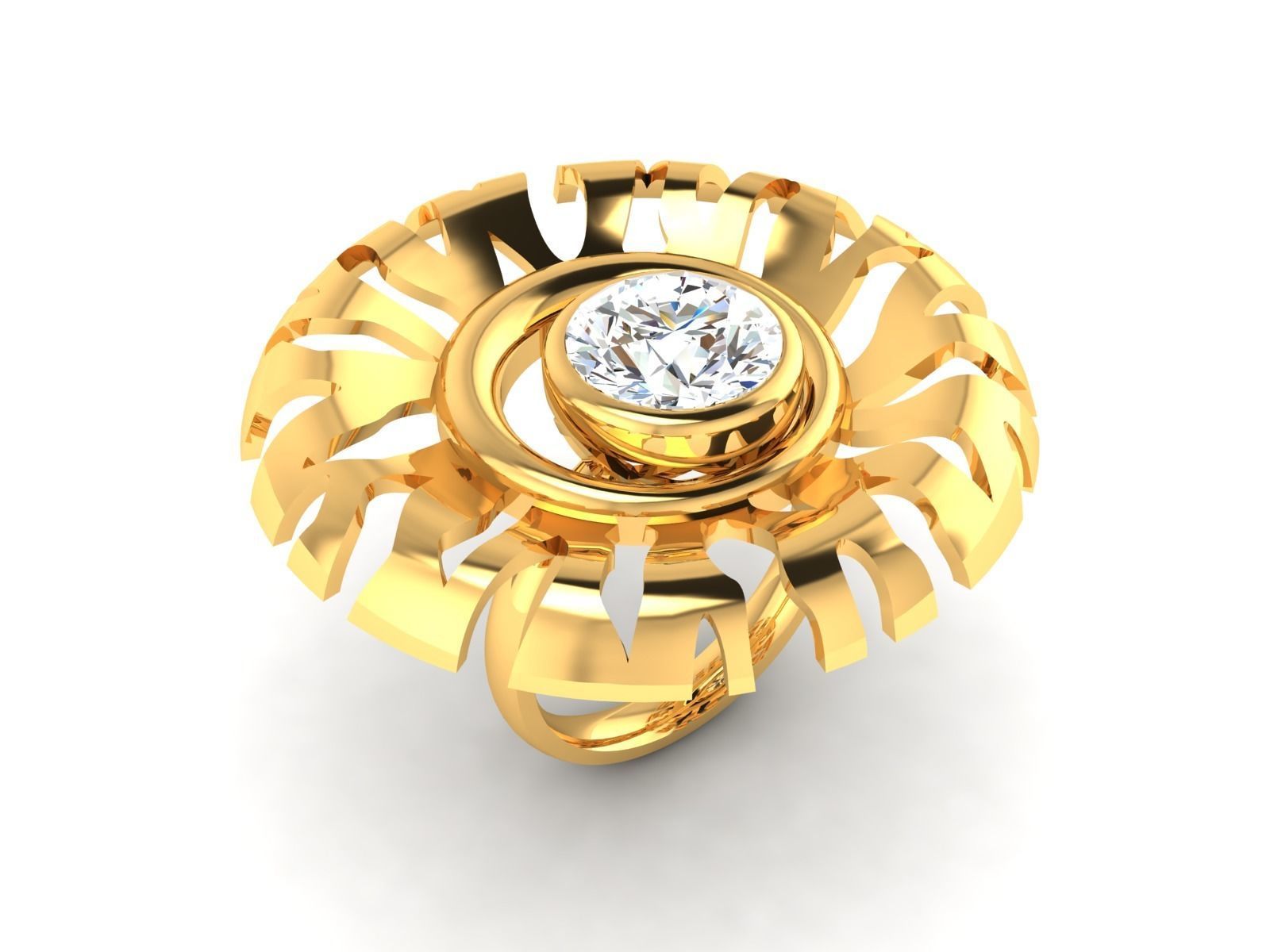 Women solitaire ring 3dm render detail  3D print model_1