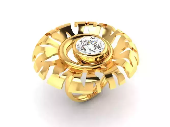 Women solitaire ring 3dm render detail 