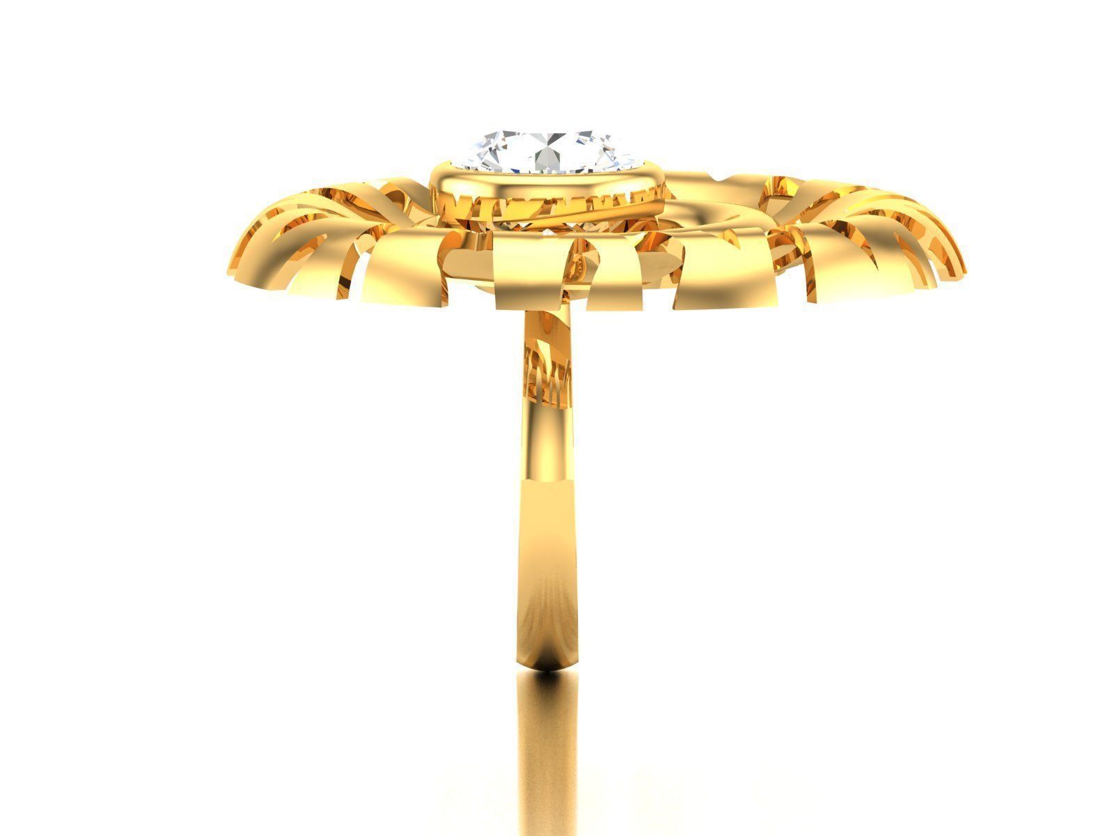 Women solitaire ring 3dm render detail  3D print model_4