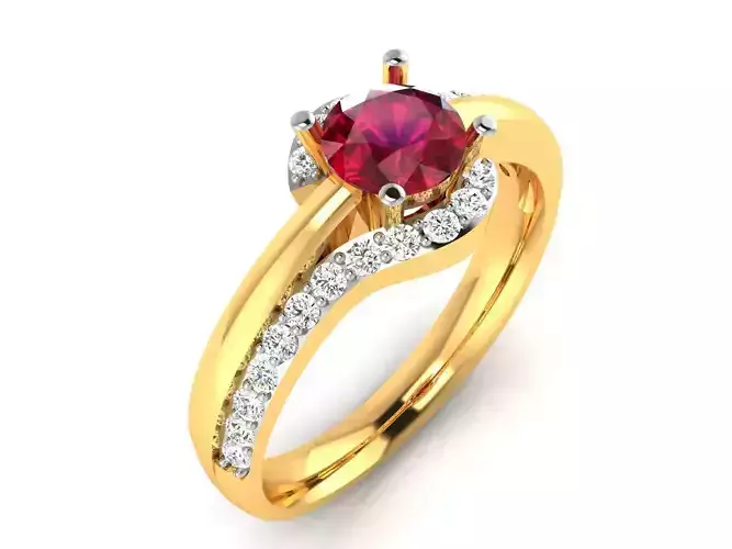 Women solitaire ring 3dm render detail 