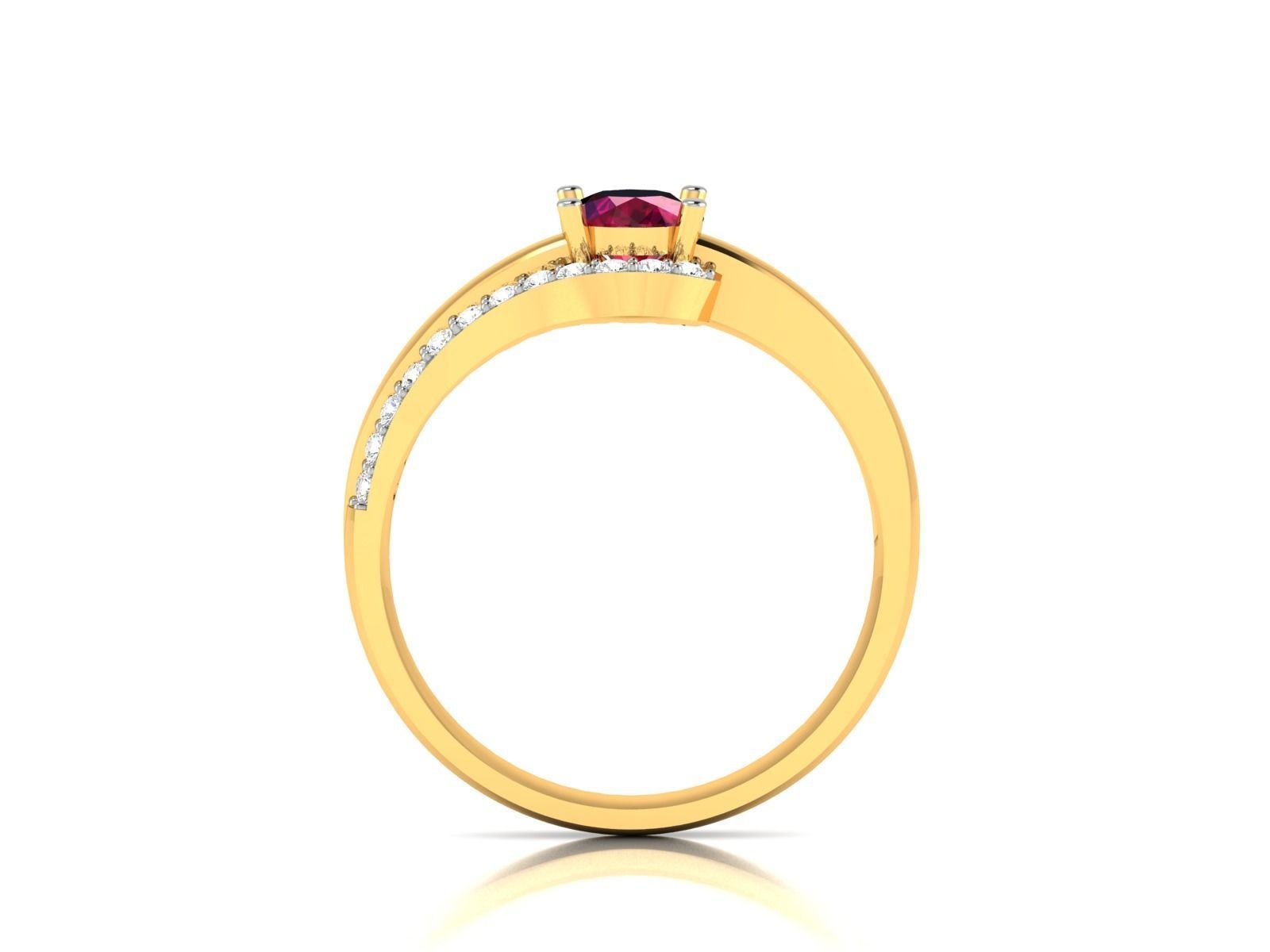 Women solitaire ring 3dm render detail  3D print model_3