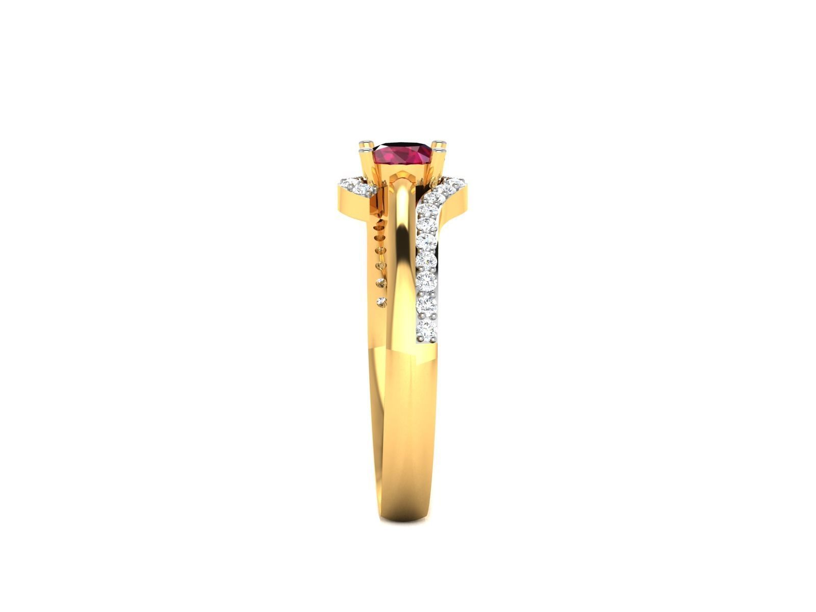 Women solitaire ring 3dm render detail  3D print model_5