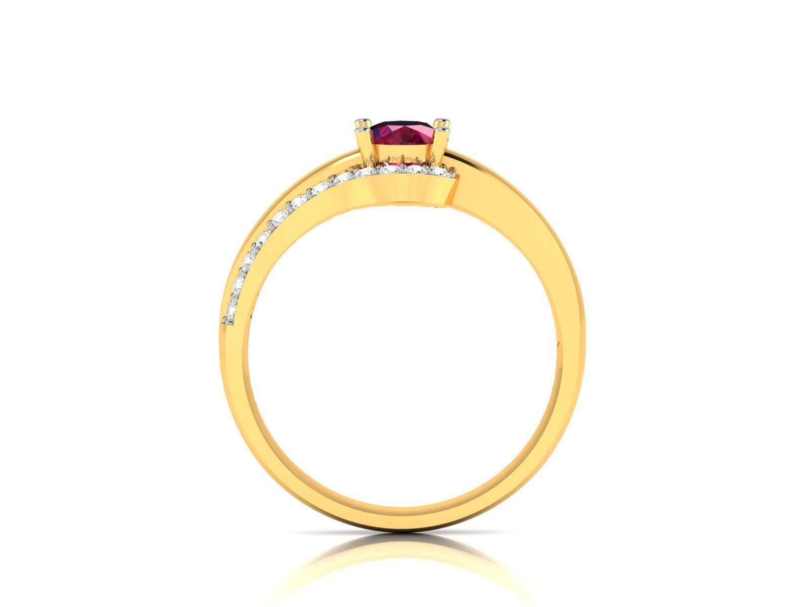 Women solitaire ring 3dm render detail  3D print model_2