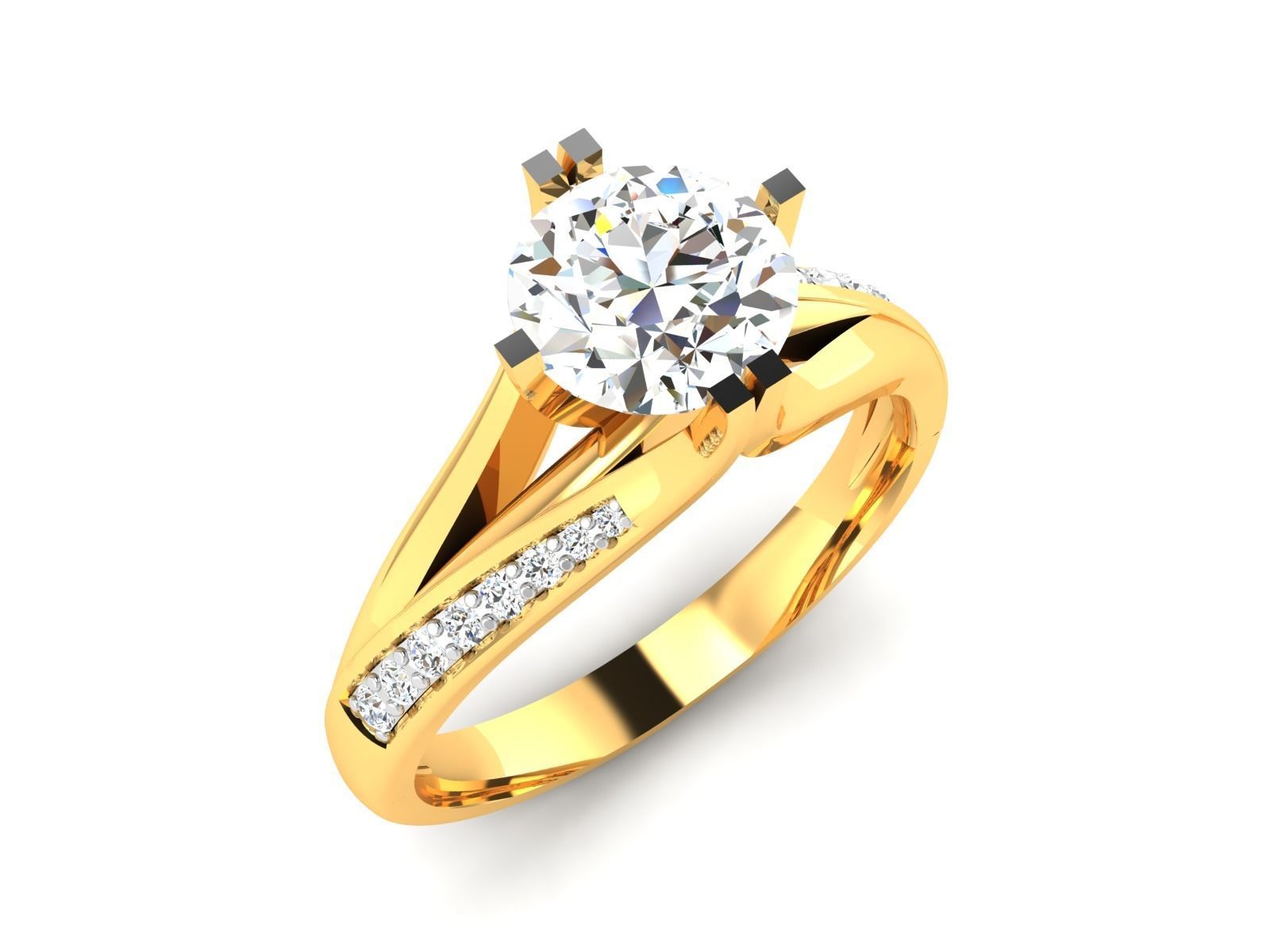 Women solitaire ring 3dm render detail 3D print model_1