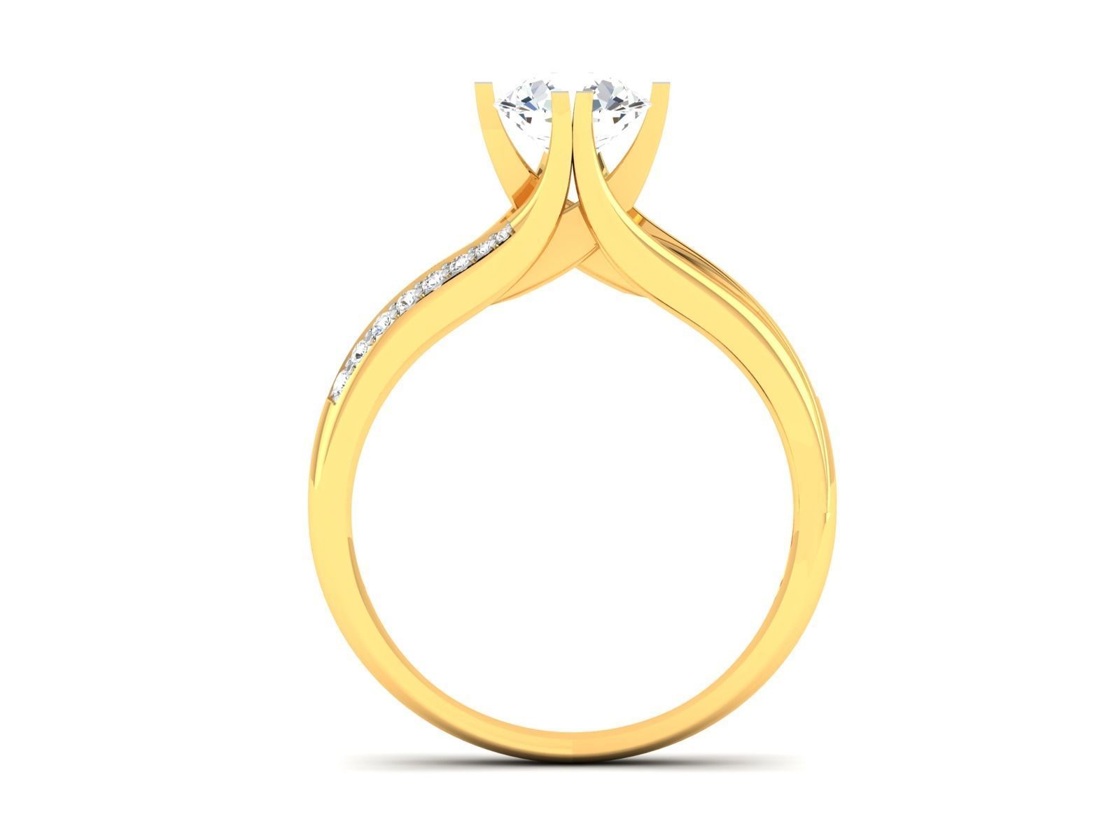 Women solitaire ring 3dm render detail 3D print model_3