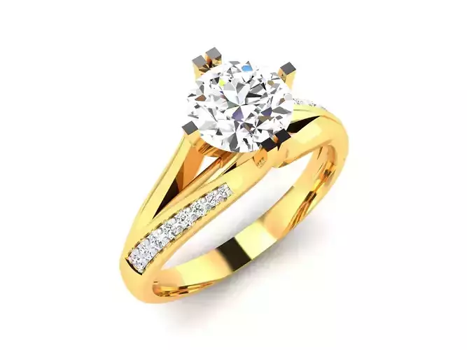 Women solitaire ring 3dm render detail 