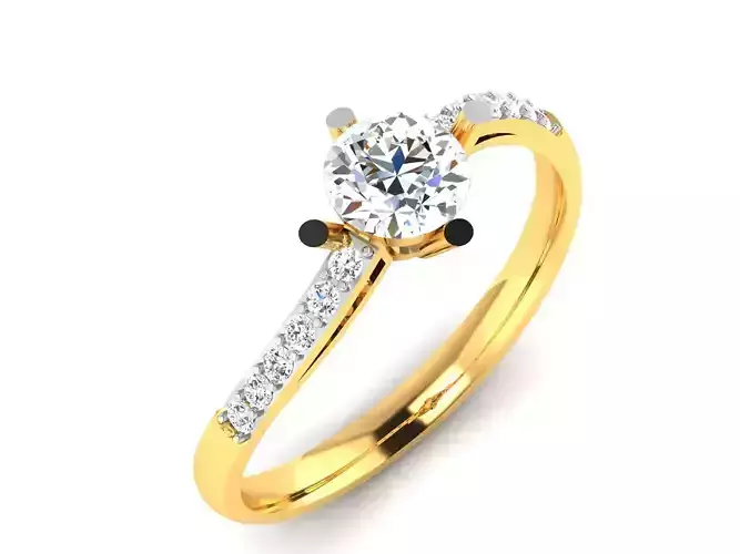 Women solitaire ring 3dm render detail 