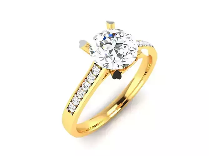 Women solitaire ring 3dm render detail 