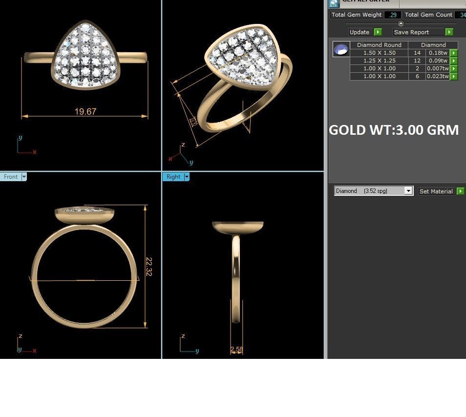 Women ring 3dm render detail  3D print model_8