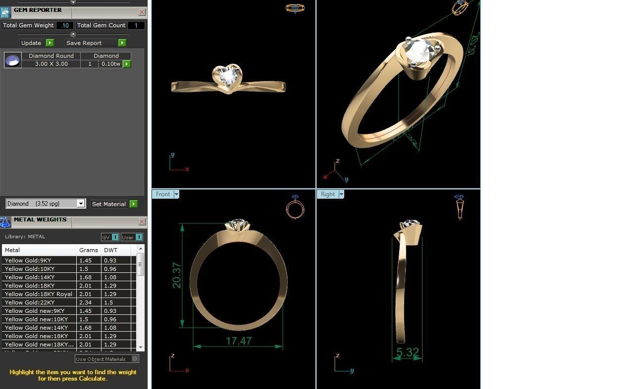 Women solitaire ring 3dm render detail  3D print model_6