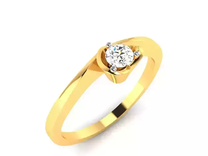 Women solitaire ring 3dm render detail 