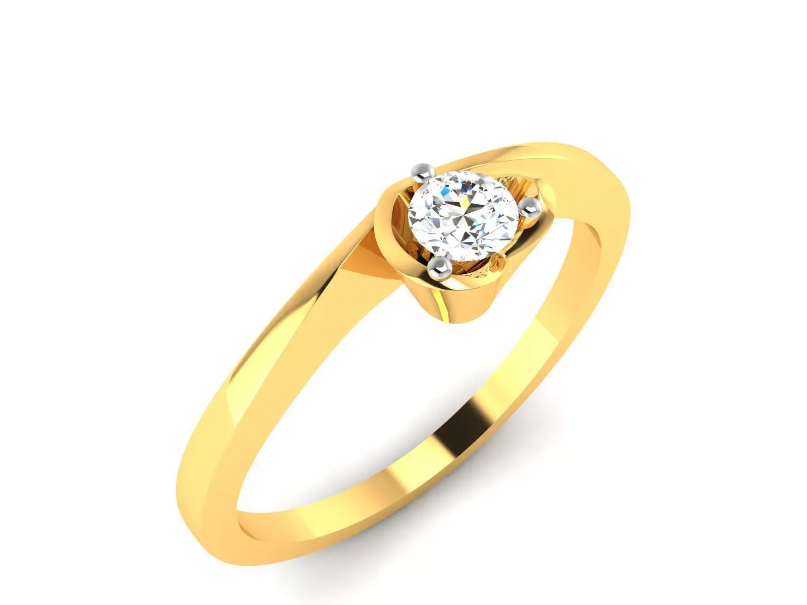 Women solitaire ring 3dm render detail  3D print model_0