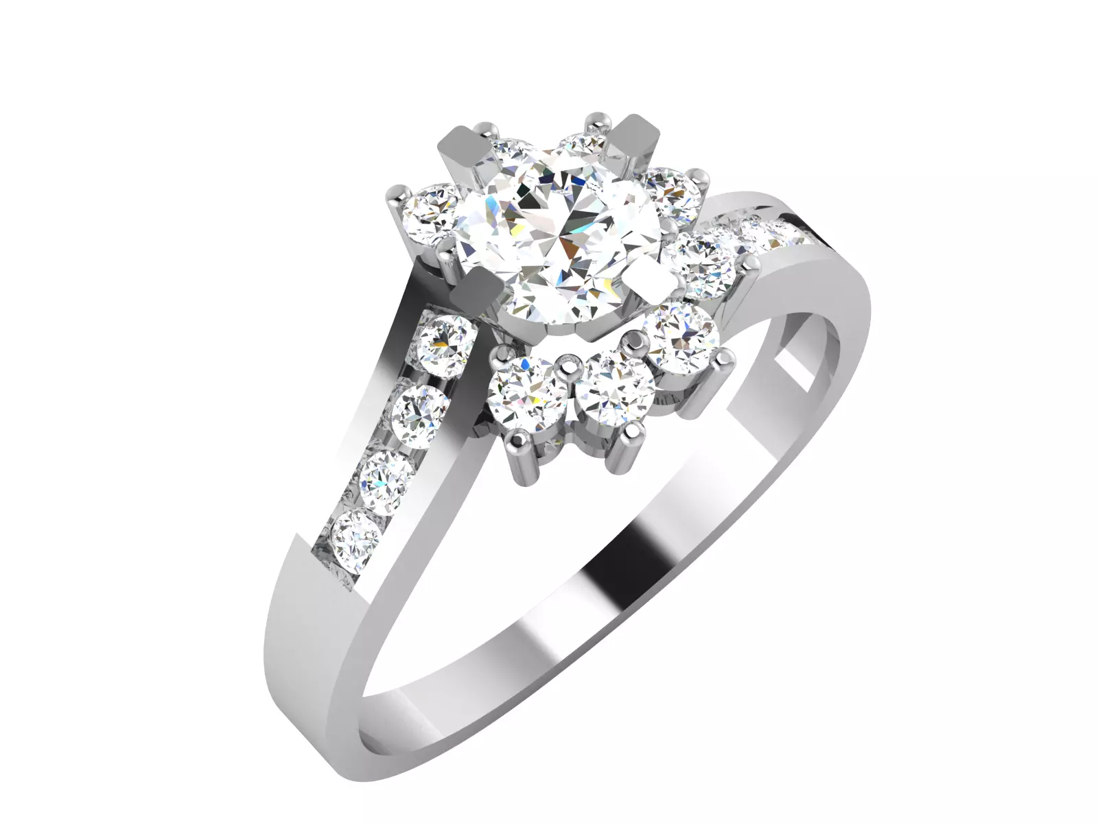 Women solitaire ring 3dm render detail 3D print model_0