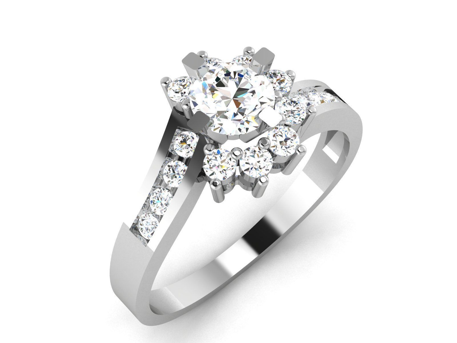 Women solitaire ring 3dm render detail 3D print model_1