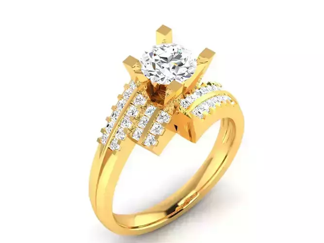 Women solitaire ring 3dm render detail 