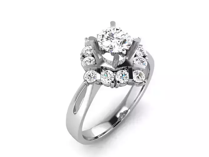 Women solitaire ring 3dm render detail 