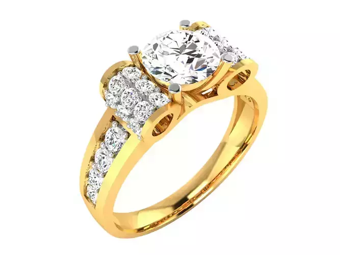 Women solitaire ring 3dm render detail 