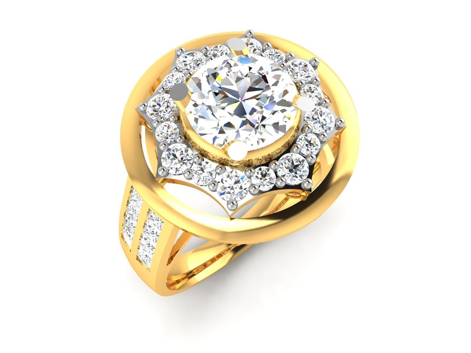 Women solitaire ring 3dm render detail  3D print model_1