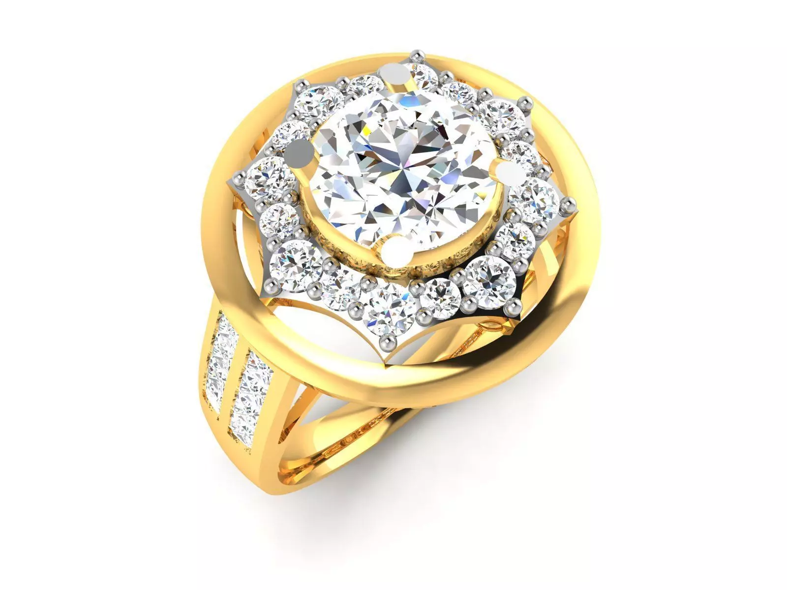 Women solitaire ring 3dm render detail  3D print model_0