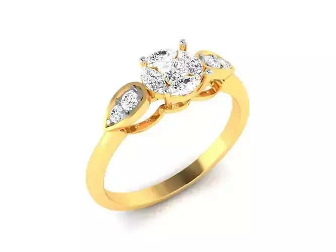 Women solitaire ring 3dm render detail 