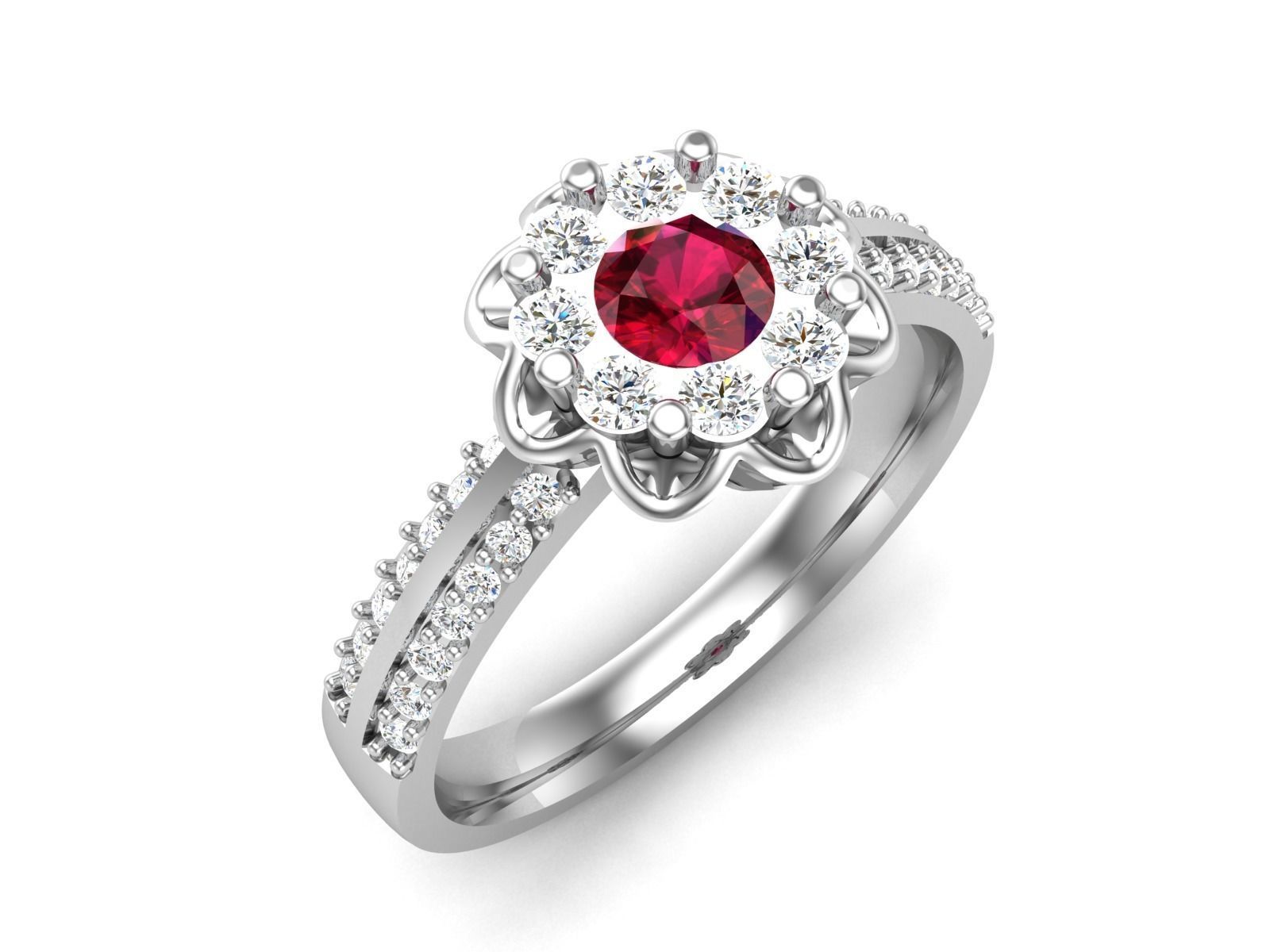 Women solitaire ring 3dm render detail  3D print model_3