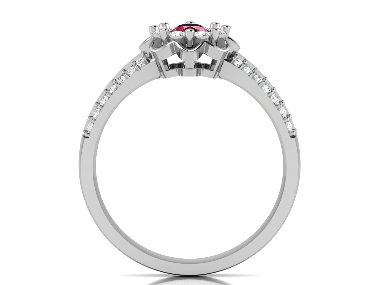 Women solitaire ring 3dm render detail  3D print model_5