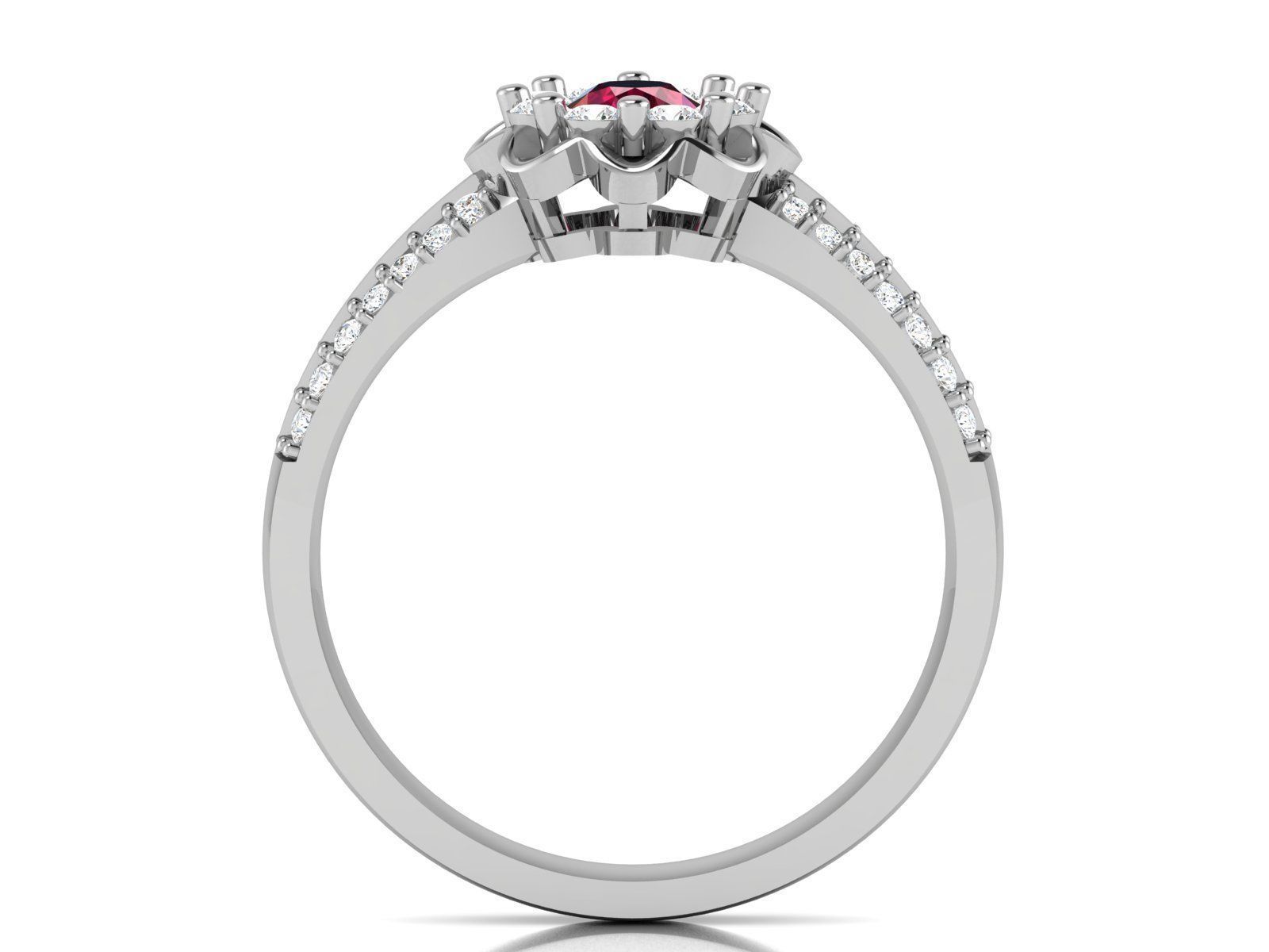 Women solitaire ring 3dm render detail  3D print model_4
