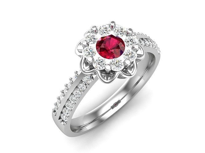 Women solitaire ring 3dm render detail  3D print model