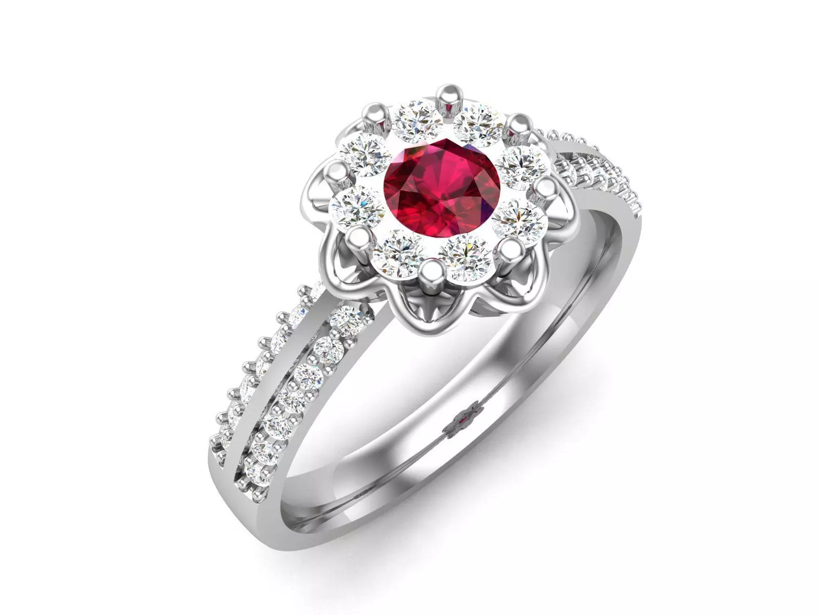 Women solitaire ring 3dm render detail  3D print model_0