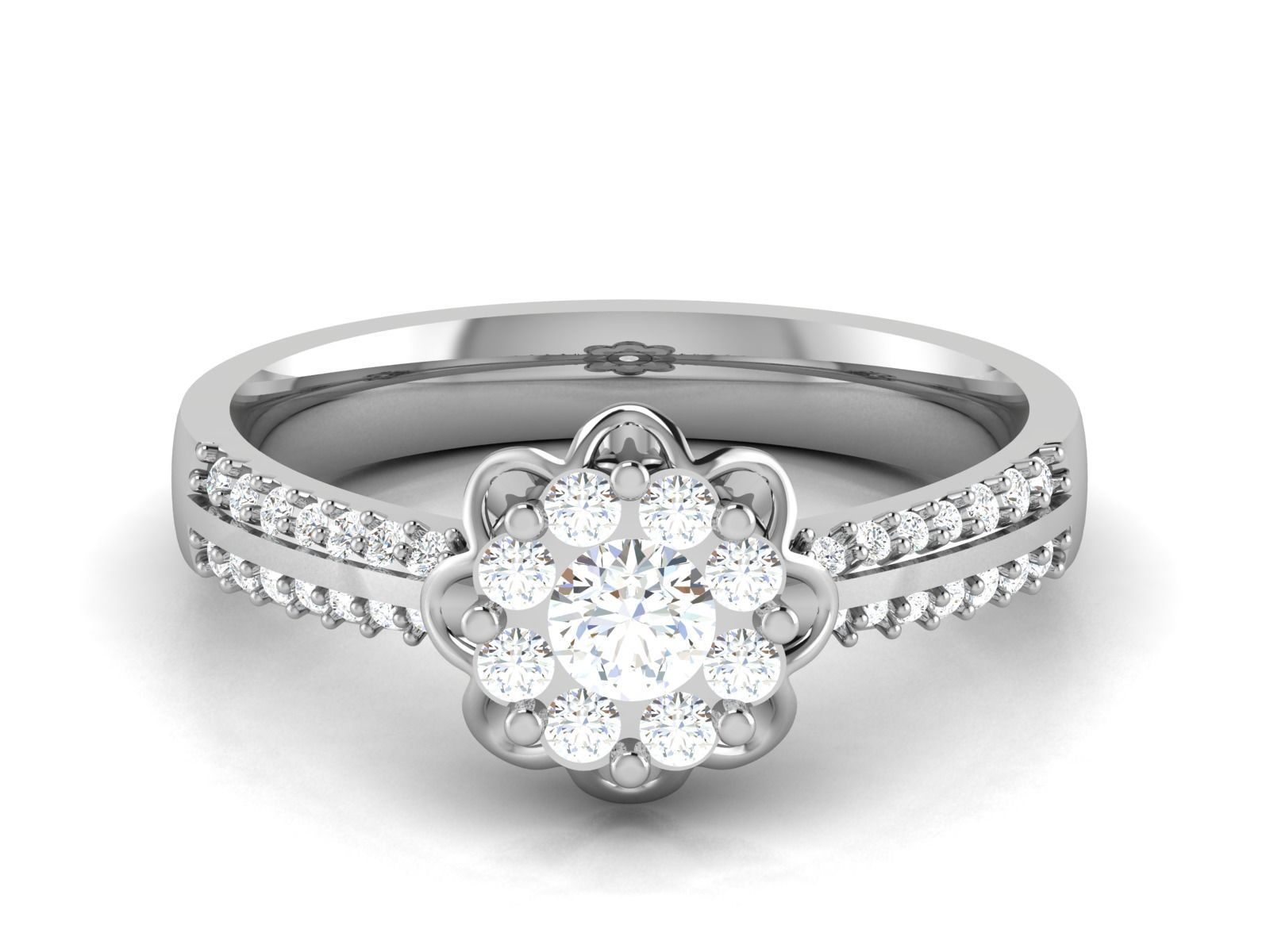 Women solitaire ring 3dm render detail  3D print model_7