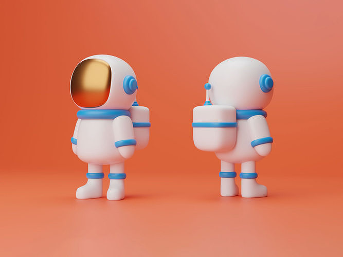 Spaceman astronaut Low-poly Free 3D model